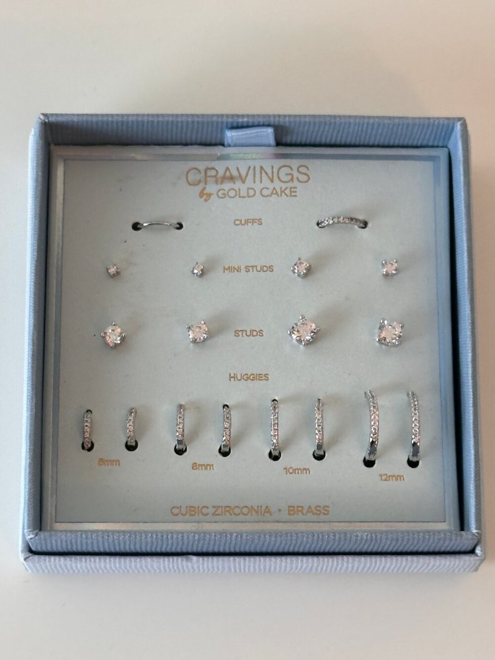 Cravings by Gold Cake Cubic Zirconia Brass Earrings Set